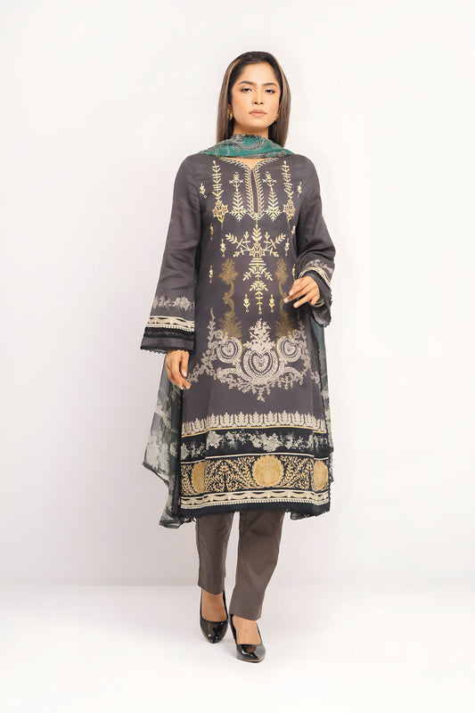 Digital Printed Three-Piece Lawn Salwar Kameez