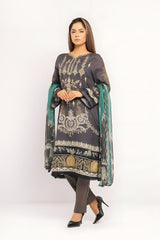 Digital Printed Three-Piece Lawn Salwar Kameez