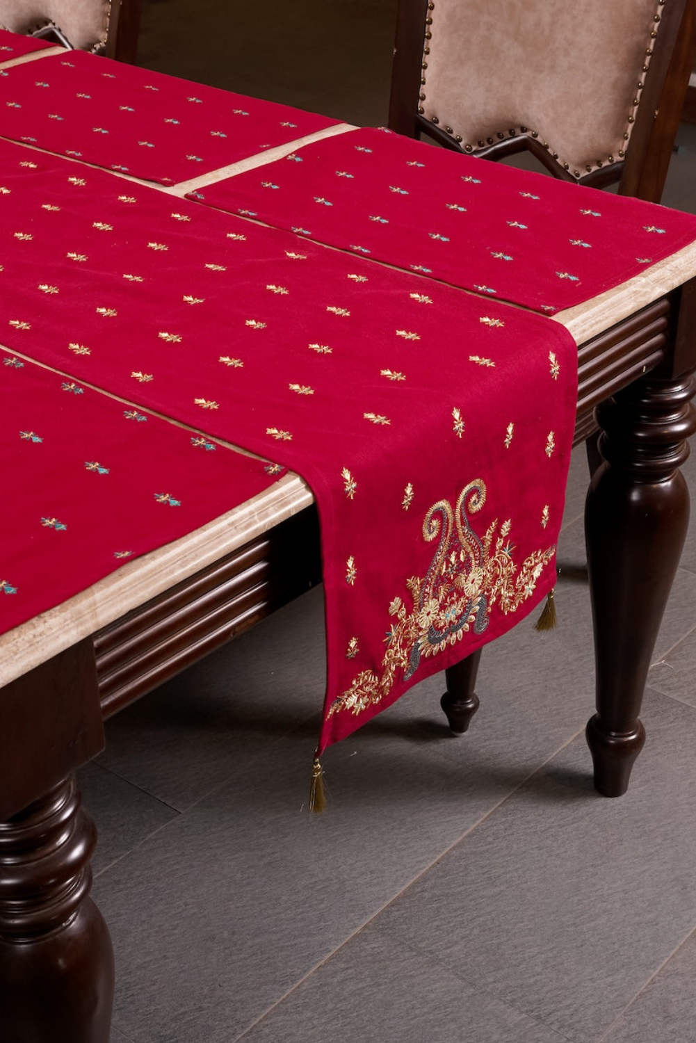 Table Runner - Red Embroidered