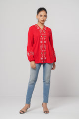 Relaxed Fit Embroidered Top