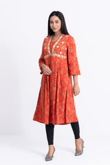 Allover Rotary Printed Viscose Ethnic Kurta