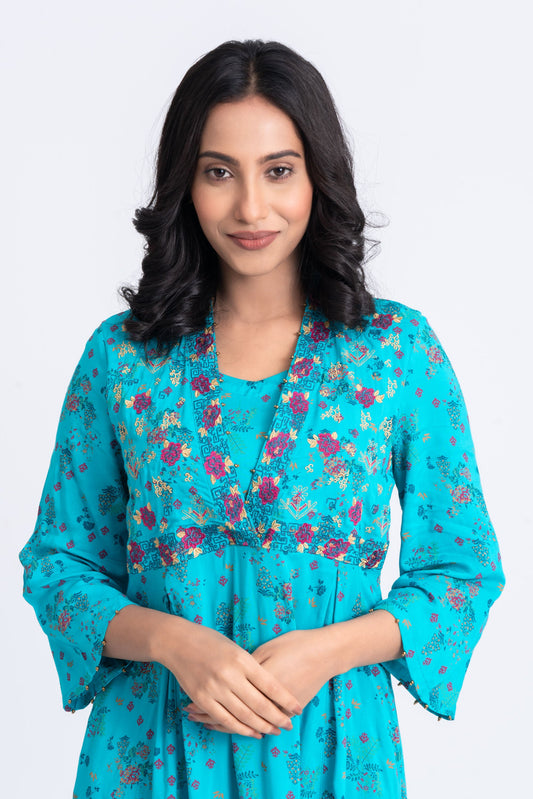 Allover Rotary Printed Viscose Ethnic Kurta