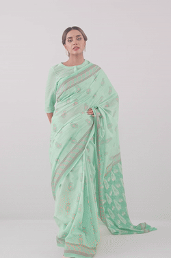 Women's Digital Printed Cotton Lawn Saree