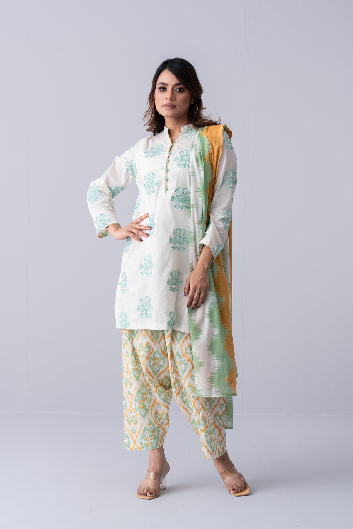 Ready-to-Wear Three Piece Lawn with Cotton Dupatta