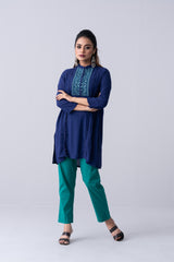 Short-Length Embroidered Viscose Ethnic Kurti