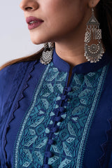 Short-Length Embroidered Viscose Ethnic Kurti