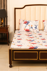 Bedsheets- White Floral (King Size)