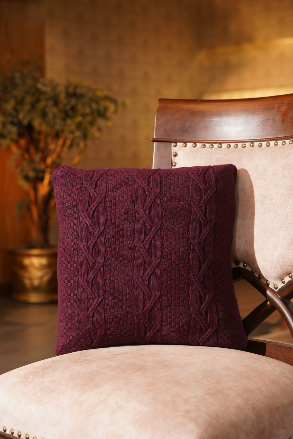 Throws Cushion Cover - Maroon