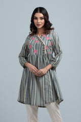 Angrakha-Style Printed Lawn Kurta - One Piece