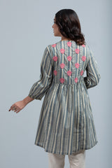 Angrakha-Style Printed Lawn Kurta - One Piece