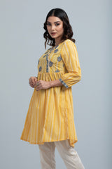 Angrakha-Style Printed Lawn Kurta - One Piece