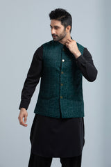 Regular Fit Brocade Fabric Waistcoat