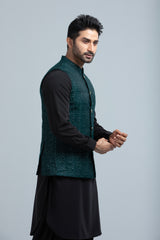 Regular Fit Brocade Fabric Waistcoat