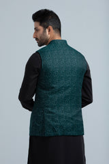 Regular Fit Brocade Fabric Waistcoat