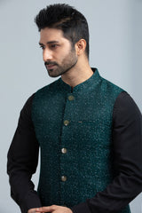 Regular Fit Brocade Fabric Waistcoat