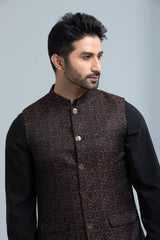 Regular Fit Brocade Fabric Waistcoat