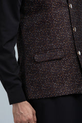 Regular Fit Brocade Fabric Waistcoat