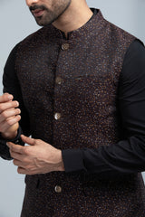 Regular Fit Brocade Fabric Waistcoat