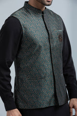 Men's Brocade-Fabric Waistcoat