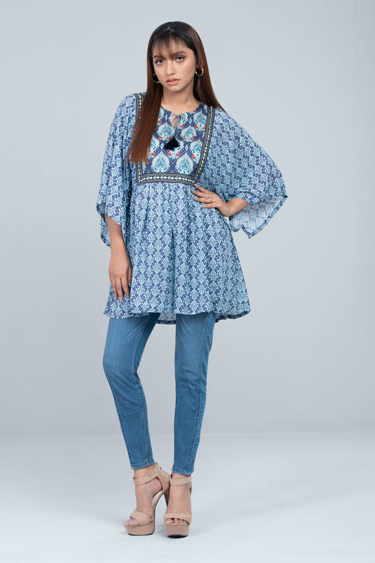 Ikat Printed Kaftan Tunic - Mystika