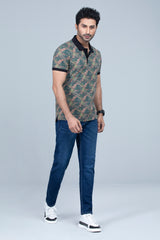 Floral Printed Polo Shirt