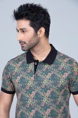 Floral Printed Polo Shirt