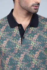 Floral Printed Polo Shirt