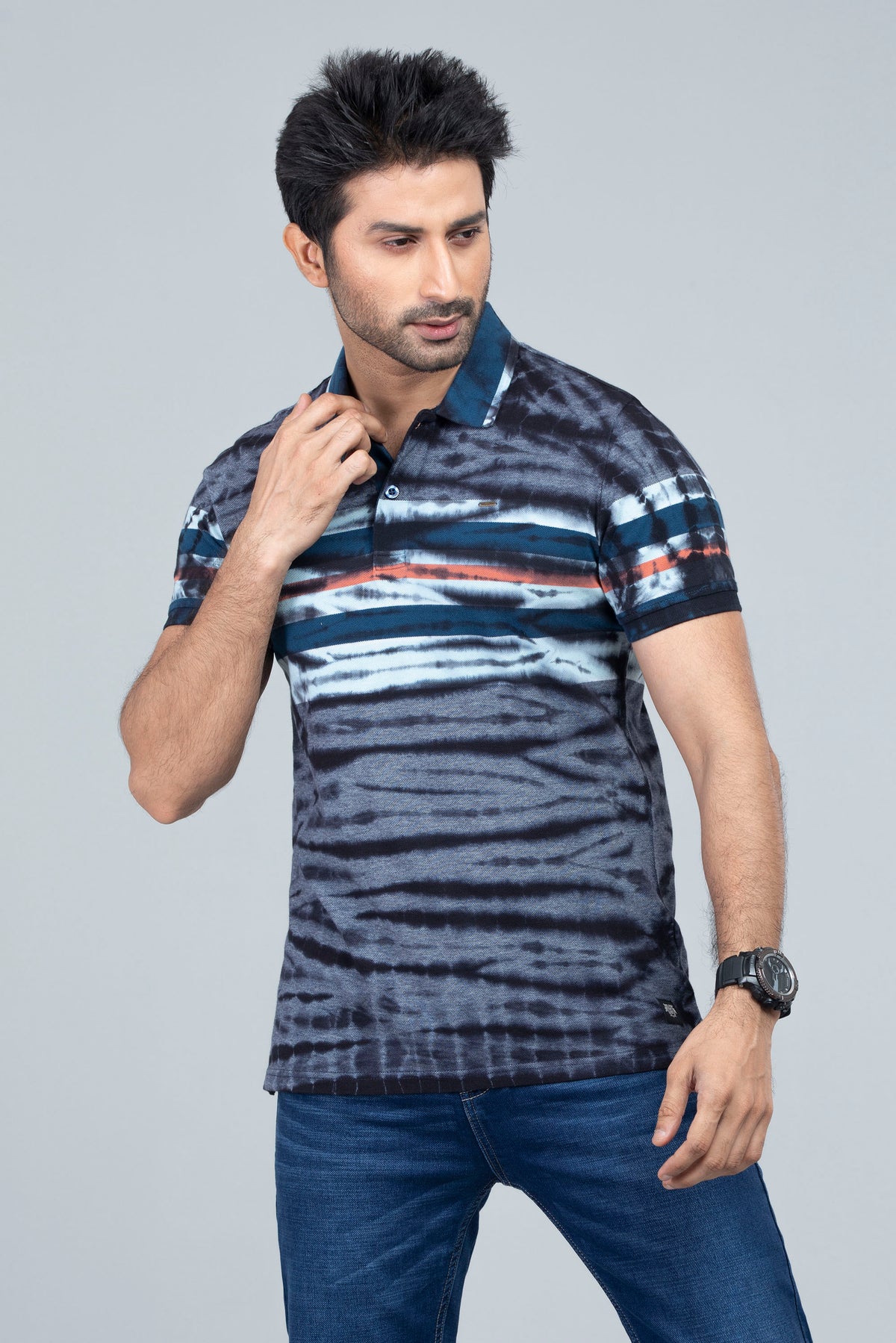 Birdseye Striped Polo Shirt