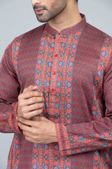 Men's Floral Printed Panjabi