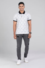 Men's Abstract Printed Polo Shirt