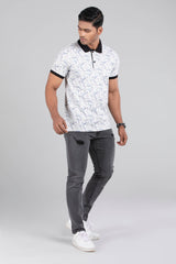 Men's Abstract Printed Polo Shirt