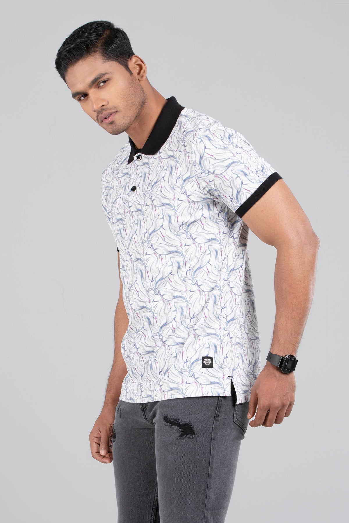 Men's Abstract Printed Polo Shirt