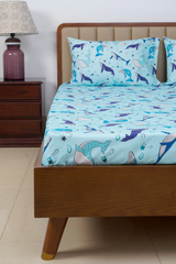 Kids Bedsheet-Icy Whales (King Size)