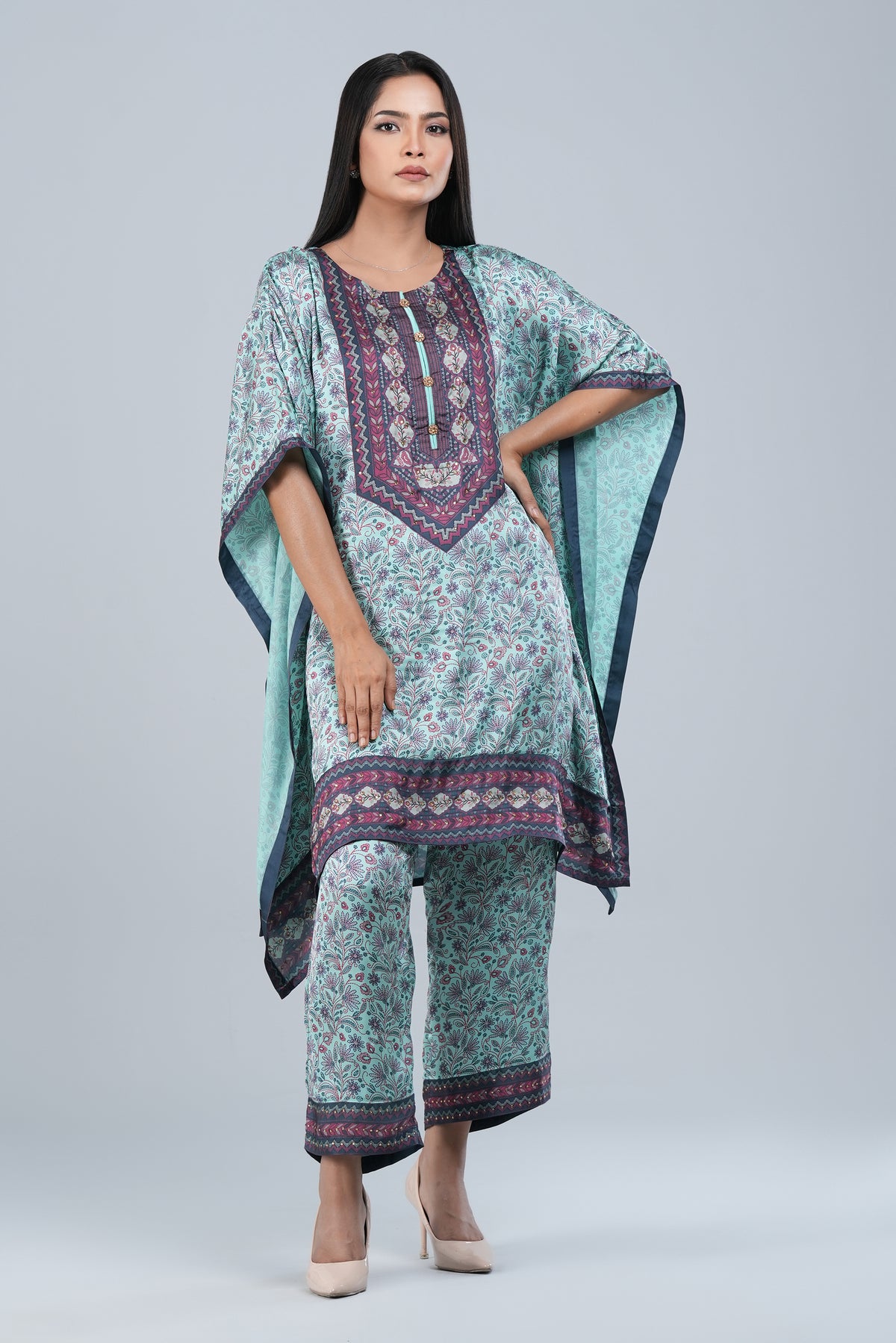 Ready-to-wear Printed Two-Piece Semi-Formal Matching Kaftan Set