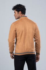 Suede Fabric Bomber Jacket