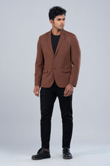 Slim Fit Knit Interlock Blazer