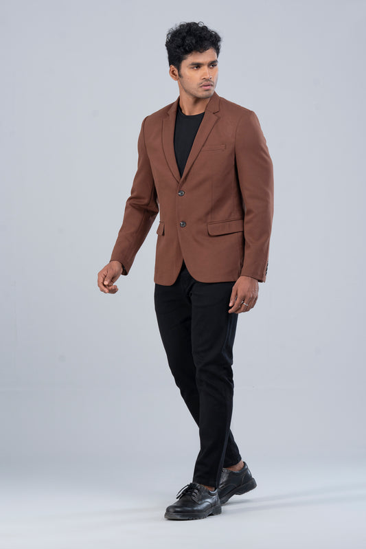 Slim Fit Knit Interlock Blazer