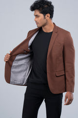 Slim Fit Knit Interlock Blazer