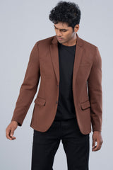 Slim Fit Knit Interlock Blazer