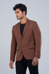 Slim Fit Knit Interlock Blazer