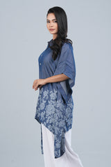 Kaftan-Style Denim One-Piece Ethnic Kurti