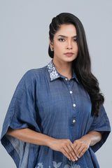 Kaftan-Style Denim One-Piece Ethnic Kurti