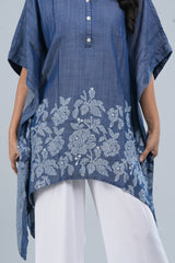 Kaftan-Style Denim One-Piece Ethnic Kurti