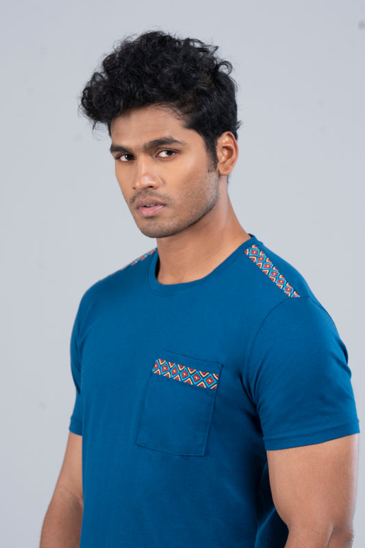 Regular Fit 'Ethnic Touch' Casual T-Shirt