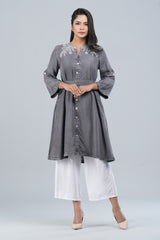 Long-Length Tencel Fabric Ethnic Kurta - One Piece