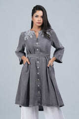 Long-Length Tencel Fabric Ethnic Kurta - One Piece