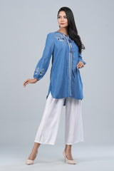 Short-Length Denim One-Piece Ethnic Kurti