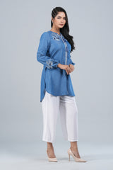 Short-Length Denim One-Piece Ethnic Kurti