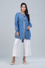 Short-Length Denim One-Piece Ethnic Kurti