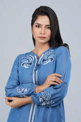 Short-Length Denim One-Piece Ethnic Kurti